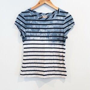 Hard Tail Forever Blue Dip Dye Striped Tee Size Medium Fits Small